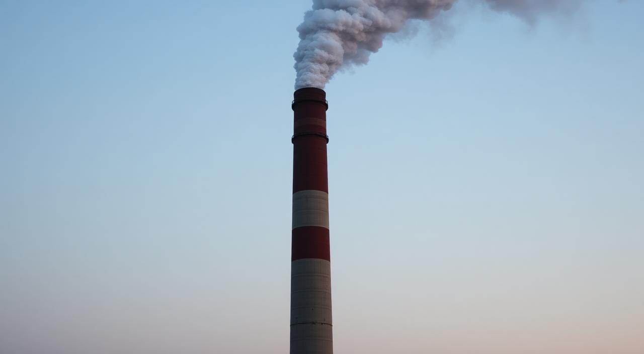 Industrial smokestack venting emissions